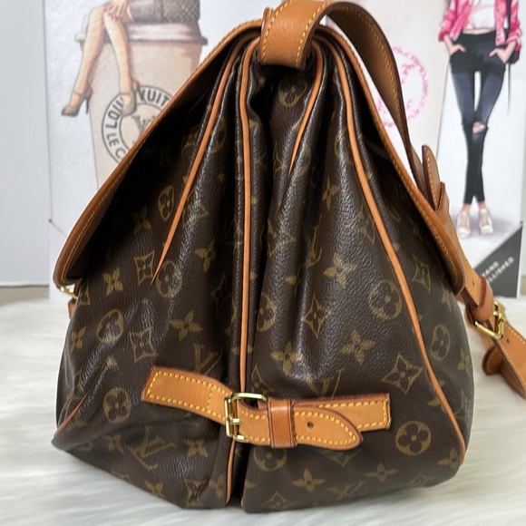 💃LOUIS VUITTON Saumur 35 Monogram Messenger Crossbody Saddle Bag - Picture 7 of 16